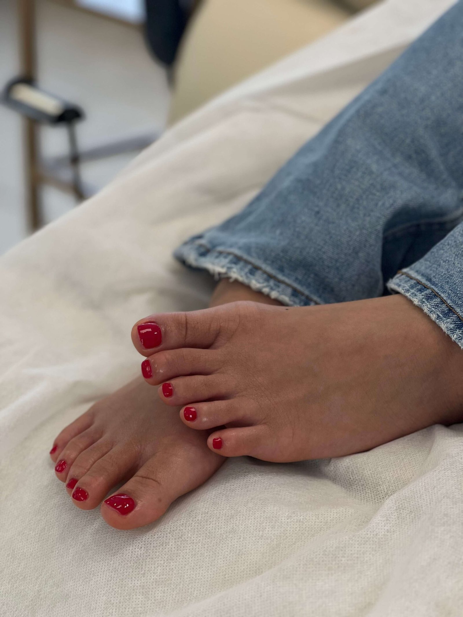 Luxurious pedicure station with massage chair and foot bath